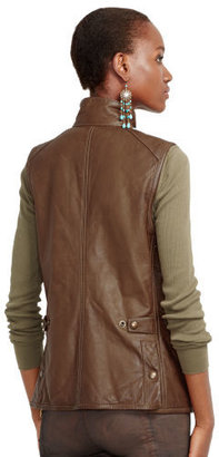Polo Ralph Lauren Distressed-Leather Moto Vest
