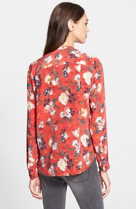 The Kooples Floral Print Silk Shirt