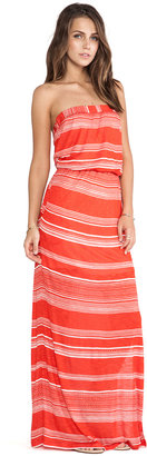 Splendid Safari Stripe Strapless Maxi Dress