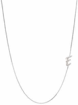 KC Designs Diamond Side Initial E Necklace in 14K White Gold, .07 ct. t.w.