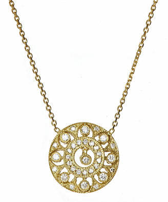 KC Designs Yellow Gold Diamond Filigree Necklace