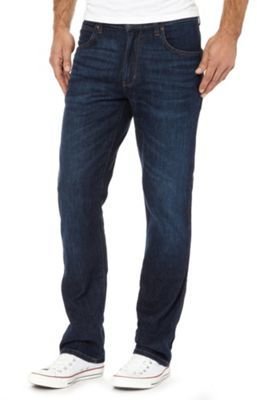 Wrangler Big and tall blue climate control straight leg dark wash jeans