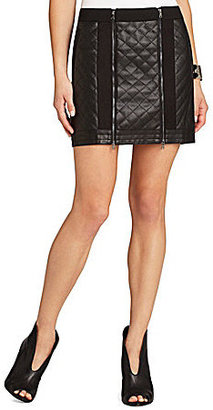 BCBGMAXAZRIA BCBMAXAZRIA Roxy Faux-Leather Quilted Miniskirt
