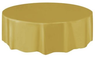 Unique Gold Plastic Table Cover Round