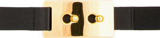 Marni Black Elastic Gold Buckle Waist Belt