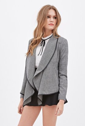 Forever 21 Contemporary Houndstooth Shawl-Front Blazer