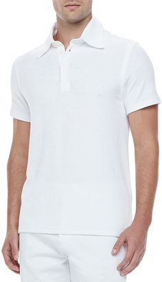 Vilebrequin Short-Sleeve Terry Polo, White