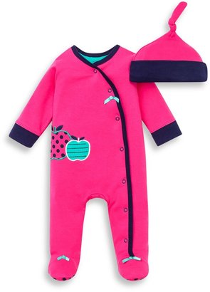 Offspring Size 9M Apples Footie and Hat in Pink