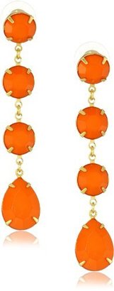Yochi Design Yochi Orange Linear Stone Chandelier Earrings