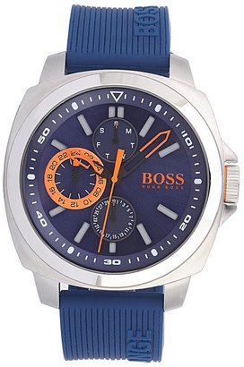 HUGO BOSS Blue Silicone Stainless Steel Mens Strap Watch