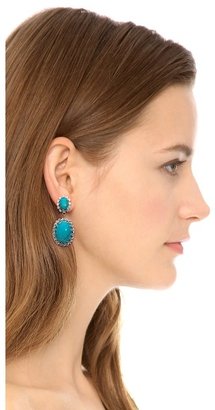 Elizabeth Cole Double Turquoise Earrings