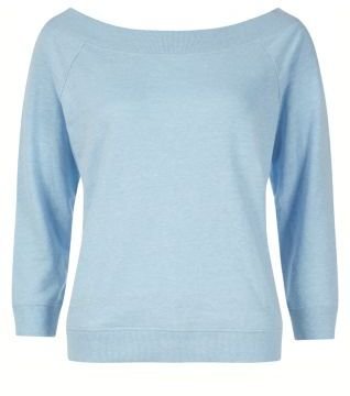 New Look Pale Blue 3/4 Sleeve Bardot Neck Sweater