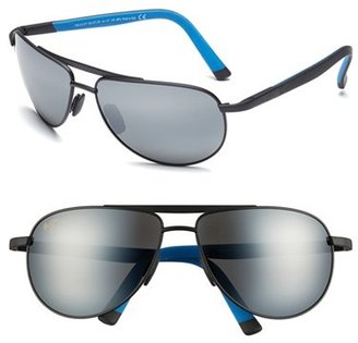 Maui Jim Men's 'Leeward Coast - Polarizedplus2' 61Mm Sunglasses - Black/ Neutral Grey