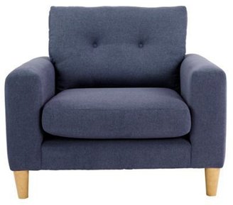 Debenhams Blue 'Turner' armchair with light wood feet