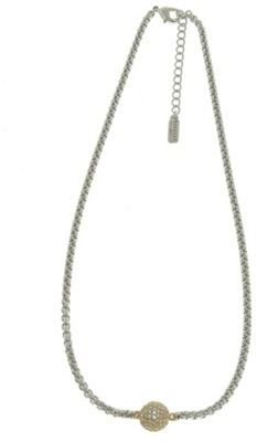 Finesse Rhodium rope & gold swarovski crystal pave ball necklace