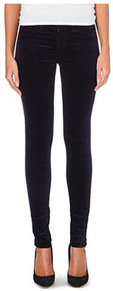 J Brand Velveteen skinny mid-rise stretch-denim jeans