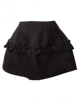 Frill Detail Cotton Skirt Black