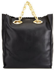 Lulu Guinness Smooth Leather Candy Tote Bag Black