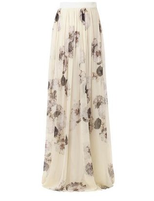 Giambattista Valli Floral-print silk-chiffon skirt