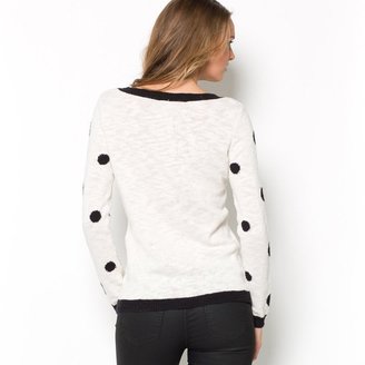 La Redoute PRIX MINI Long-Sleeved Round Neck Cotton Polka Dot Sweater