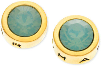 T Tahari Gold-Tone Pacific Opal Crystal Signature Stud Earrings