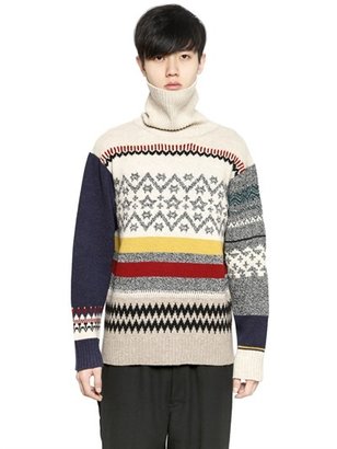 Yohji Yamamoto Turtleneck Wool Jacquard Sweater