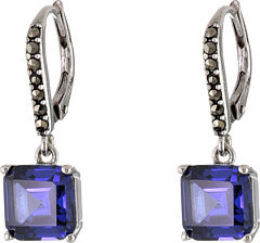 Judith Jack Bold Bijoux Crystal/Blue CZ Drop Earrings