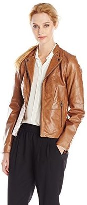 Andrew Marc Women's Molly Leather Moto Jacket