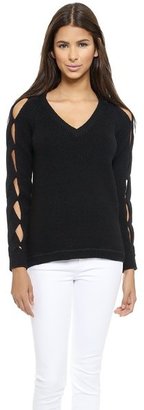 Milly Peek-A-Boo Sleeve Pullover