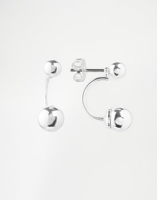 ASOS Metal Ball Swing Earrings - Silver
