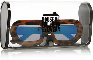 House of Holland Eggy leopard-print acetate mirrored sunglasses
