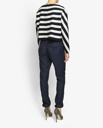 Nicholas Exclusive Wool Striped Cropped Sweater