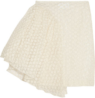 Simone Rocha Embroidered cotton-blend skirt