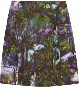Carven Printed cotton-blend crepe skirt