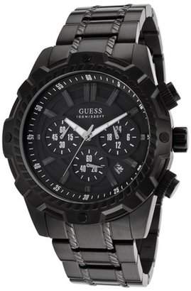 GUESS Men's Chronograph Black Dial Black Ion Plated Stainless Steel