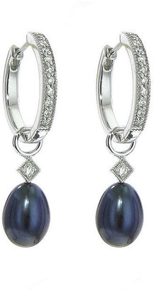 Jude Frances Designer Black Pearl Earring Charms in White Gold