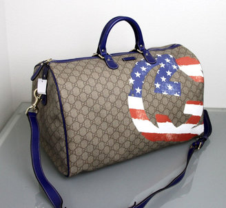 Gucci NEW Authentic Large Boston Travel Bag Duffle,American Flag. Limited,308264