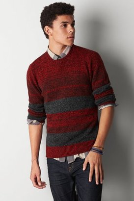 American Eagle Outfitters Rustic Red Striped Crew Sweater, Mens Medium