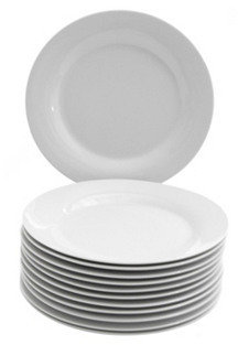 10 Strawberry Street S/12 Porcelain Dessert Plates, White