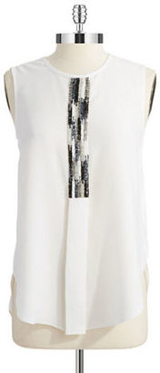 Vince Camuto Petite Beaded Blouse