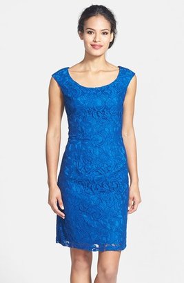 Adrianna Papell Scoop Neck Lace Sheath Dress