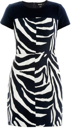 DKNY Jacquard zebra-print dress