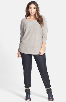 Halogen Shirttail Hem Cashmere Sweater (Plus Size)