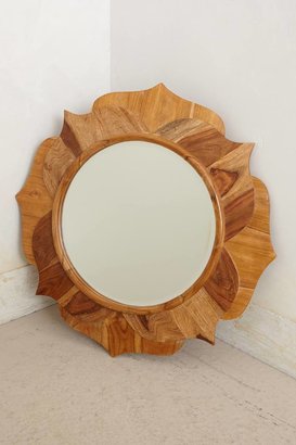 Anthropologie Lotus Wood Mirror