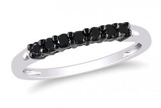 Ice 1/4 CT Black  Diamond TW 10K White Gold and Black Rhodium Plated Fashion Ring