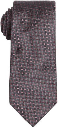 Prada iron and pink micro patterned silk tie