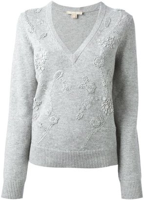 Michael Kors embroidered V-neck sweater