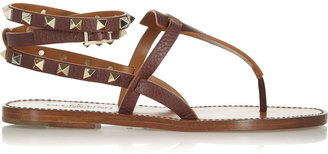 Valentino Studded textured-leather sandals