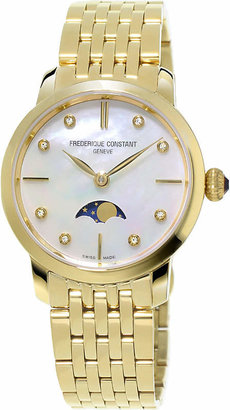Frederique Constant FC206MPWD1S5B Slimline Moonphase stainless steel and diamond watch
