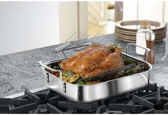 Calphalon Tri-Ply Stainless Steel 14" Roaster with Rack and Lifters